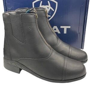 Ariat scout zip paddock black leather comfortable riding boots
